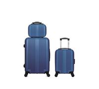 - lot de 3 - valise weekend, valise cabine xxs et vanity lipari - marine