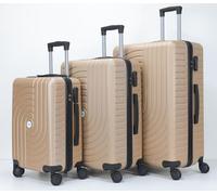 Lot de 3 Valises 20""/24""/28"" I Coque Rigide en ABS I Serrure à Code I 4 Roues à 360° I CHAMPAGNE - HOMEROKK