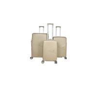 Lot de 3 valises à coque rigide, roulettes pivotantes à 360°, valises de voyage haut de gamme, beige, 3-piece Set, Lot de 3 valises