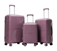 Lot de 3 valises à roulettes, valises à roulettes, grande capacité, roue universelle, mot de passe, valise cabine, rose, 20in+24in+28in, Bagage à roulettes pivotantes