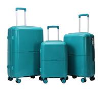 Lot de 3 valises à roulettes, valises à roulettes, grande capacité, roue universelle, mot de passe, valise cabine, Vert, 20in+24in+28in, Bagage à roulettes pivotantes