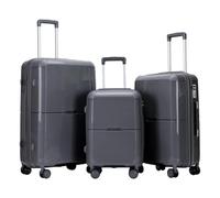 Lot de 3 valises à roulettes, valises à roulettes, grande capacité, roue universelle, mot de passe, valise cabine, gris, 20in+24in+28in, Bagage à roulettes pivotantes
