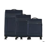 Lot de 3 valises - BEMON - Miami - Marine - Polyester souple - 4 roues - Cadenas à clé