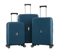 Lot de 3 valises Extensible Rigide Trolley Polycarbonate - LYS Paris 2401/3 - Bleu