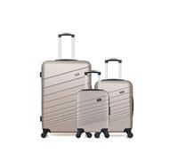 lot de 3 - valises grand format, cabine et cabine xxs tigre - beige
