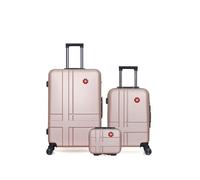 - lot de 3 - valises grand format, cabine et vanity uster - rose dore