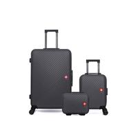 LOT DE 3 - Valises grand format, cabine XXS et vanity SPIEZ - NOIR - SWISS KOPPER