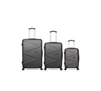 - lot de 3 valises grand format + weekend + cabine amazone - gris fonce