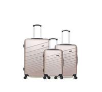 - lot de 3 - valises grand format, weekend et cabine tigre - rose dore