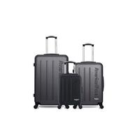 - lot de 3 - valises grand format, weekend et cabine xxs bronx - noir