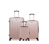 LOT DE 3 - Valises grand format, weekend et cabine XXS BROOKLYN - rose - AMERICAN TRAVEL