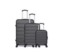 - lot de 3 valises grand format weekend et cabine xxs renoso - gris fonce