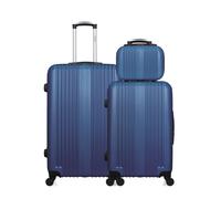 Lot de 3 valises Grand Format, Weekend et Vanity LIPARI Bleu