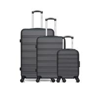 - lot de 3 valises grand format weekend et cabine xxs renoso - gris fonce