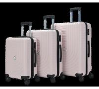 Lot de 3 Valises - HOMEROKK - Coque Rigide ABS - Serrure à Code - 4 Roues 360° - Rose
