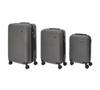 JET LAG - VO0039 Lot de 3 Valises Ibiza - Capacité 43L 68L 95L - Design Moderne - Conçu pour Rangement Optimal - roulettes Multidirectionnelles - Finition Grise