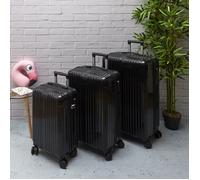Jet LAG - VO1364 Lot de 3 Valises Rigides - Conçu pour Voyage - 40L, 65L, 100L - Roues Pivotantes - Verrouillage Intégré - Compartiment Zippé - Couleur Noire
