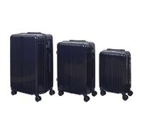 Lot de 3 Valises Rigide Bleues Marine roues 360° + Cadenas à code - OPAL