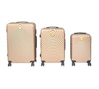 Lot de 3 Valises Rigides Beige avec Roues Pivotantes 360° et Cadenas Sécurisé à Code