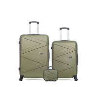 Lot de 3 Valises Rigides Grand Format, Taille Moyenne et Vanity AMAZONE VERT