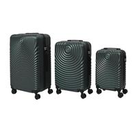 Lot de 3 Valises Rigides Kaki avec Roues Pivotantes 360°, Cadenas Sécurisé à Code et Poignée de Traction