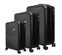 Lot de 3 Valises Rigides Texturées Chevron Strié, Serrure TSA 55-65-75 cm
