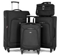 Lot de 3 valises souples plus 1 vanity - Noir - BA50304