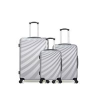 wave paris - lot de 3 - valise grand format, valise weekend et valise cabine danube - gris gris