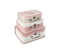 - Lot de 3 Valisette de Rangement "Douceur" 29cm Rose