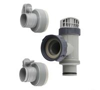 Lot de 3 valves à piston de piscine et adaptateur de tuyau de type B, convient pour les piscines hors sol Intex, vanne d'arrêt avec joints, convient pour le remplacement de pompe à filtre à sable,