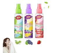 Lot de 3 vaporisateurs de parfum pour tissu, lin et oreiller, parfum fruité naturel pomme, raisin, fraise, désodorisant d'ambiance longue durée