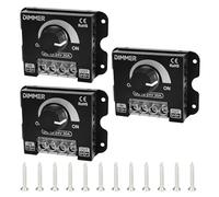Lot de 3 Variateurs LED DC12V/24V, 30A PWM Variateur d'intensité avec bouton rotatif, interrupteur variateur d'intensité pour bandes LED monochromes, bouton de variateur pour régler la luminosité