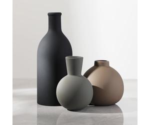 Lot de 3 vases en céramique - Décoration d'intérieur Rustique - Vase de poterie pour Bouquet de Fleurs fraîches séchées à l'herbe de la Pampa, Salon, Cuisine, Chambre, Salle de Bain, entrée -