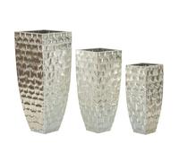 Lot de 3 Vases en Métal 90cm Argent Gris G
