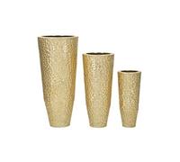Vase Mauro Ferretti Glasy Tris (x3) Doré 50,8x114,9-40x92,7-29,8x70,5 cm