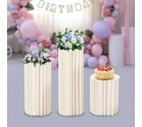 Lot de 3 vases pliables en carton pour centres de table de mariage, colonne de sol géométrique, support avec plaques en acrylique pour décoration de fête de mariage DescriptionSi vous cherchez de supe
