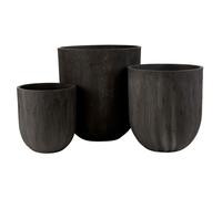 Lot de 3 Vases Ronds Design "Zera" 61cm Noir