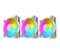 Lot de 3 ventilateurs blancs RVB - LED colorées 120 mm - Connecteur MOLEX - PC case silencieuse refroidissement, DESKTOP FAN BLANC BLANC
