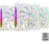 Mars Gaming MF-LINKFINITYKIT2R, Kit 3x Ventilateurs Modulaires PWM 120mm à Pales Inversées, Éclairage ARGB Infinity Mirror, Système Modulaire LINKFINITY Magnétique, Configuration Flexible 2+1, Blanc