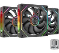 Mars Gaming MF-LINKFINITYKIT2, Kit 3x Ventilateurs Modulaires PWM 12cm, Éclairage ARGB Infinity Mirror, Système Modulaire LINKFINITY, Connexion Magnétique, Configuration Flexible 2+1 Sans Câble, Noir