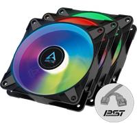 Lot de 3 Ventilateurs de boitier Arctic P12 PWM PST aRGB - 12cm (Noir)
