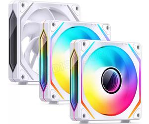 Lot de 3 Ventilateurs de boitier Jonsbo ZL-120 Reverse RGB - 12cm (Blanc)