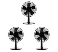 Lot de 3 ventilateurs de table noir Alizé - AXELAIR