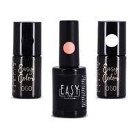 Lot De 3 Vernis Semi Permanents Nail Art French Blanc, Noir Et Nude Multicolore