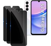 Lot De 3 Verre Trempé Confidentialité Pour Samsung Galaxy A15 - 9h Anti-Rayures, Anti-Empreintes, Anti-Bulles, Haute Sensibilité Compatible Déverrouillage Facial