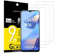 Lot de 3, Verre Trempé pour Oppo A16 (6,52), A16s, Film Protection écran efficace contre les Rayures - sans Bulles