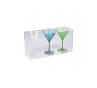 Viphome 6VAI812F Lot de 3 Verres à Cocktail Acrylique Multicolore 16 cm