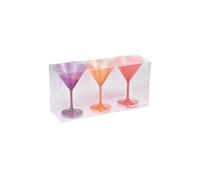 Viphome 6VAI812C Lot de 3 Verres à Cocktail Acrylique Multicolore 16 cm