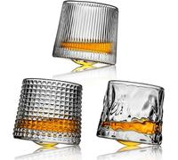 Lot de 3 verres à whisky rotatifs en cristal - 160 ml Vendos85