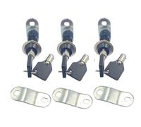 Lot de 3 verrous à came tubulaires robustes de 2,2 cm avec clés, serrures de porte de rangement pour compartiment de camping-car, remorque, armoires